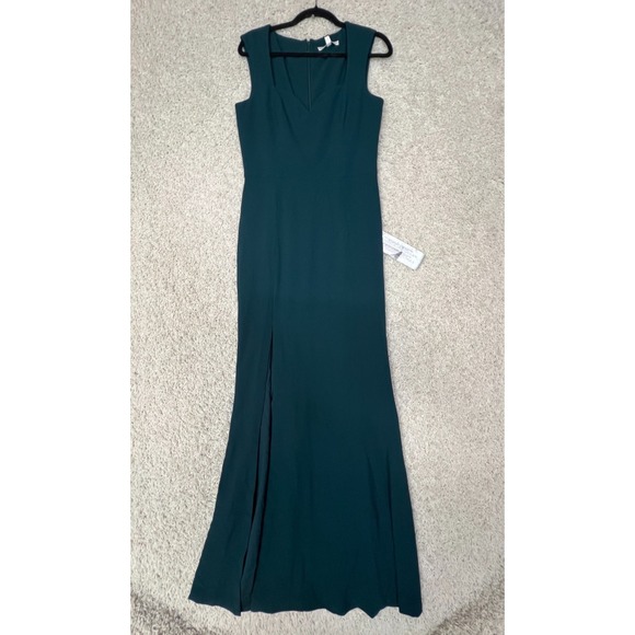 Dress the Population Sweetheart Neck Floor Length Gown Womens Large Green  Classy
